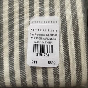 Pottery barn Wheaton cloth napkins - 2 sets of 4- charcoal- new in package